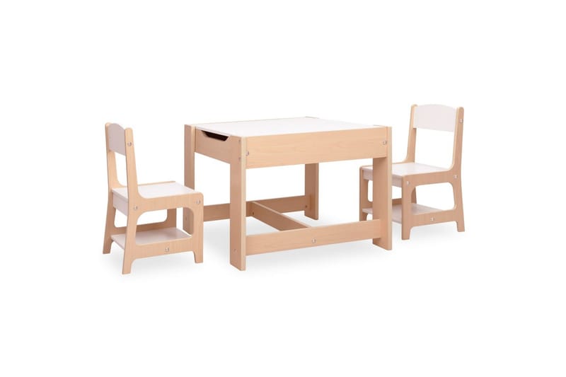 børnebord med 2 stole MDF - Brun - Møbler - Børnemøbler - Børneborde