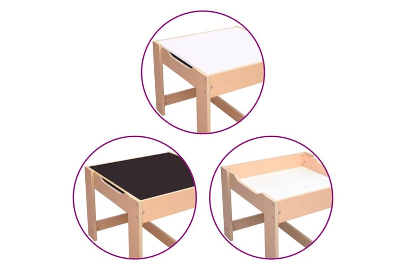 børnebord med 2 stole MDF - Brun - Møbler - Børnemøbler - Børneborde