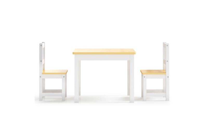 bord- og stolesæt til børn 3 dele MDF hvid og beige - Hvid - Børneborde