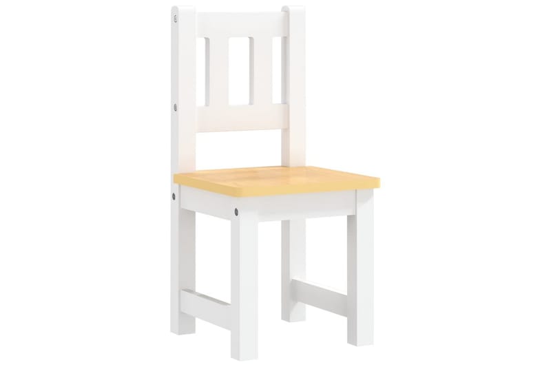 bord- og stolesæt til børn 3 dele MDF hvid og beige - Hvid - Møbler - Børnemøbler - Børneborde