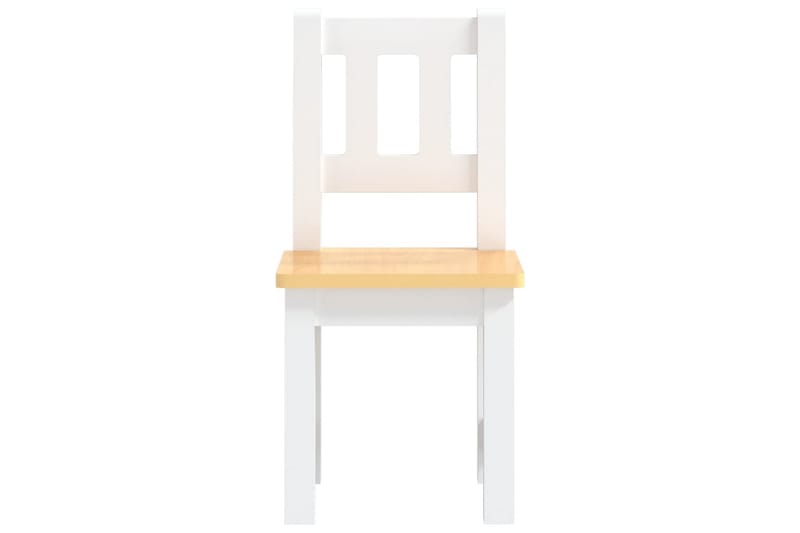 bord- og stolesæt til børn 3 dele MDF hvid og beige - Hvid - Møbler - Børnemøbler - Børneborde