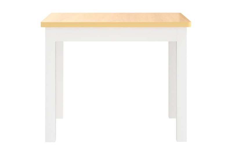 bord- og stolesæt til børn 3 dele MDF hvid og beige - Hvid - Møbler - Børnemøbler - Børneborde
