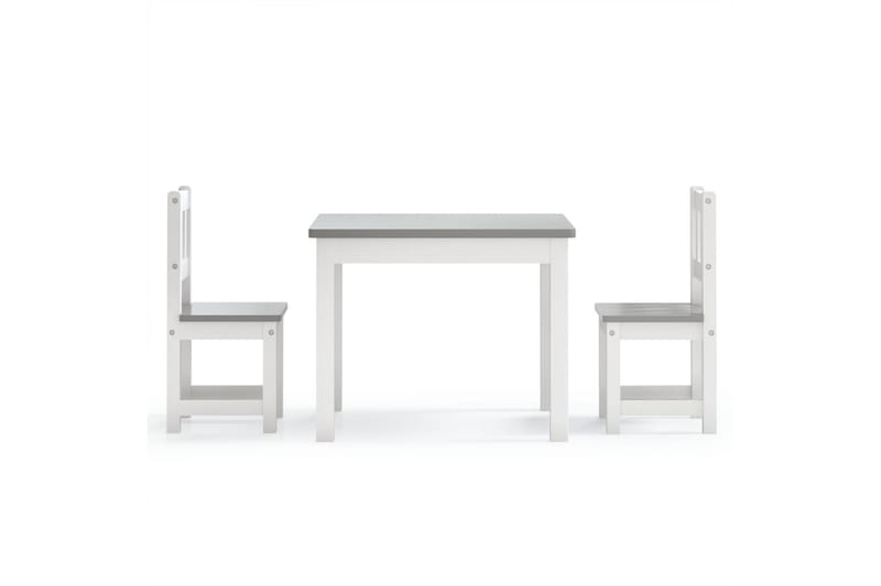 bord- og stolesæt til børn 3 dele MDF hvid og grå - Hvid - Børneborde