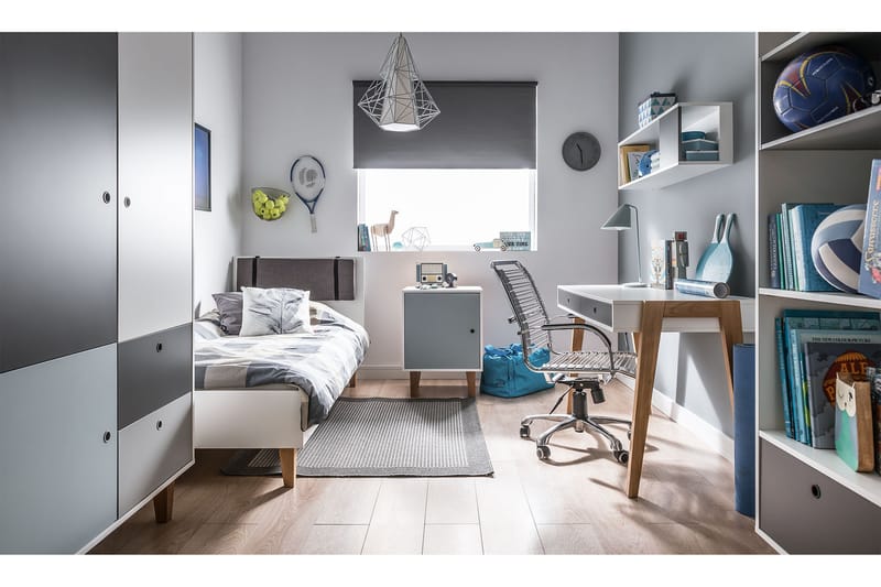 Concept Skab Hvid/Blå/Natur - VOX - Møbler - Børnemøbler - Børneborde - Sengebord børn