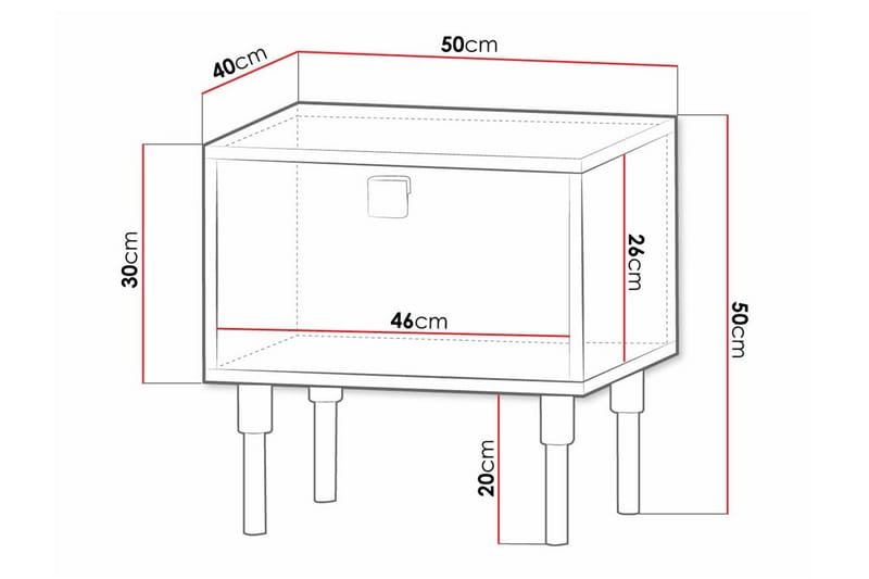 Glenndale Børnesengebord 50 cm - Sort - Møbler - Børnemøbler - Børneborde - Sengebord børn