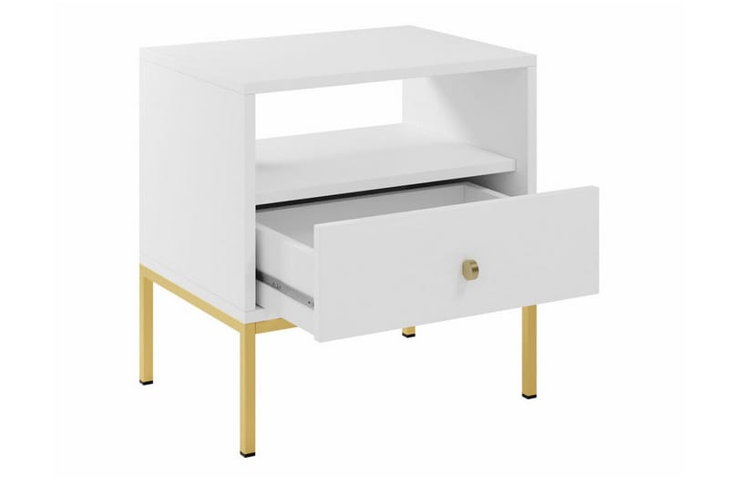 Klinkerville Børnesengebord 56 cm - Hvid - Møbler - Børnemøbler - Børneborde - Sengebord børn