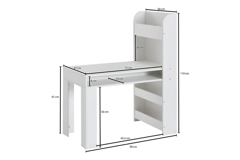 Barnskrivbord Wohnling Vit - Møbler - Børnemøbler - Børneborde - Skrivebord børn