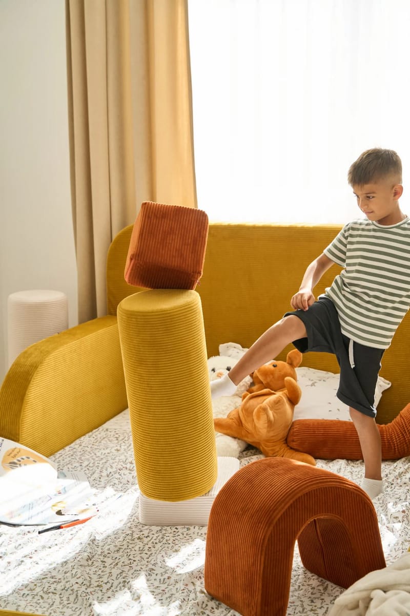 Børneseng Atelier Del Sofa Funbed Double (115 x 90 x 210 cm) Sennep - Sennep - Møbler - Børnemøbler - Børneseng & juniorseng