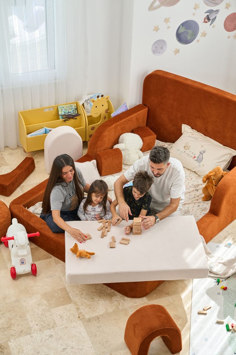 Børneseng Atelier Del Sofa Funbed Double (115 x 90 x 210 cm) Tile Red - Tile Red - Møbler - Børnemøbler - Børneseng & juniorseng