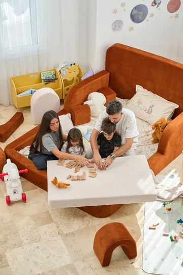 Børneseng Atelier Del Sofa Funbed Double (115 x 90 x 210 cm) Tile Red - Tile Red - Møbler - Børnemøbler - Børneseng & juniorseng