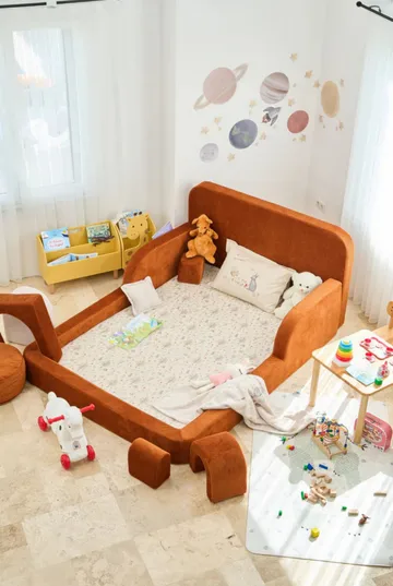 Børneseng Atelier Del Sofa Funbed Double (115 x 90 x 210 cm) Tile Red - Tile Red - Møbler - Børnemøbler - Børneseng & juniorseng