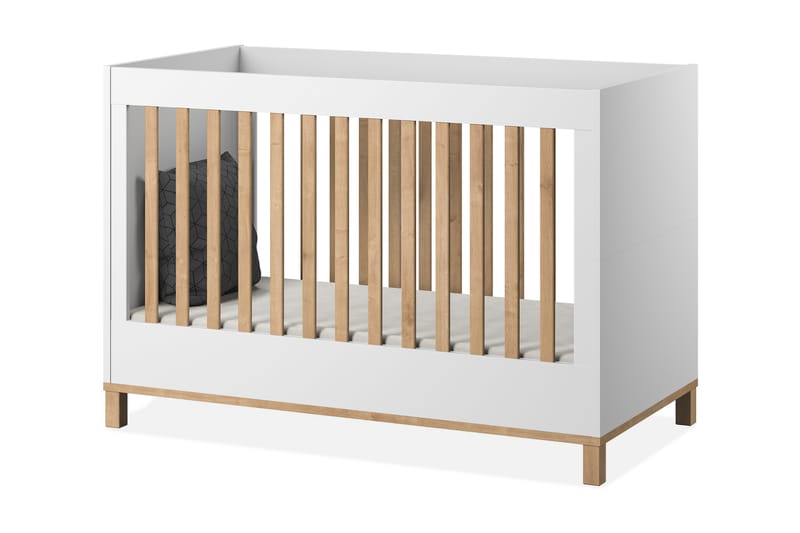 Altitude Tremmeseng 70x140 cm Hvid/Træ/Natur - VOX - Møbler - Børnemøbler - Børneseng & juniorseng - Tremmeseng