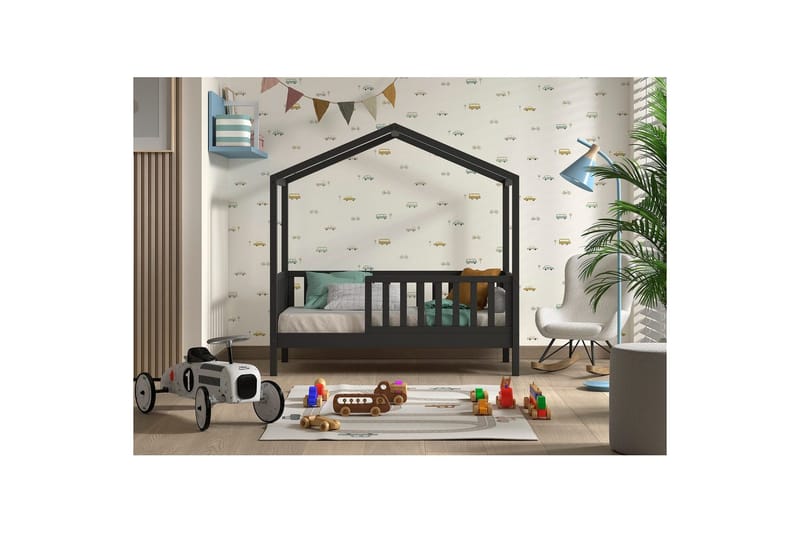 Børnehus Seng Dallas 70x140 cm Antracit - Antracit - Møbler - Børnemøbler - Børneseng & juniorseng