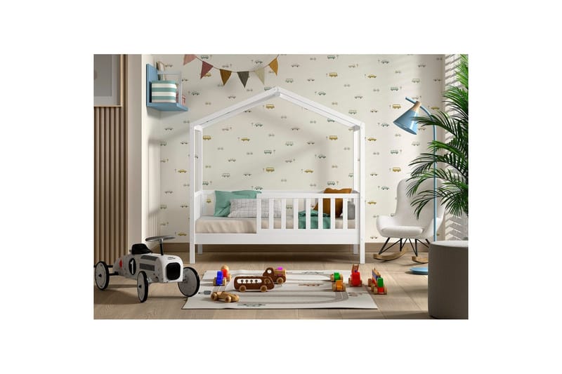Børnehus Seng Dallas 70x140 cm Hvid - Hvid - Møbler - Børnemøbler - Børneseng & juniorseng