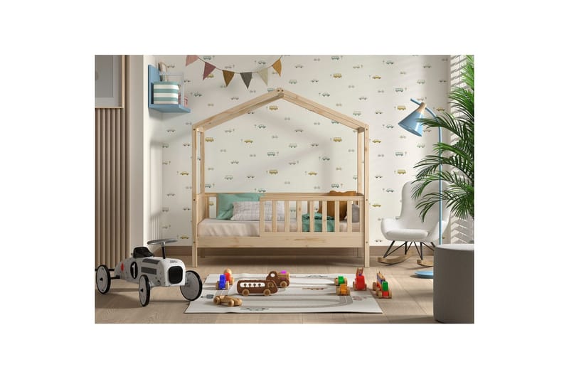 Børnehus Seng Dallas 70x140 cm Naturlig - Naturlig - Møbler - Børnemøbler - Børneseng & juniorseng