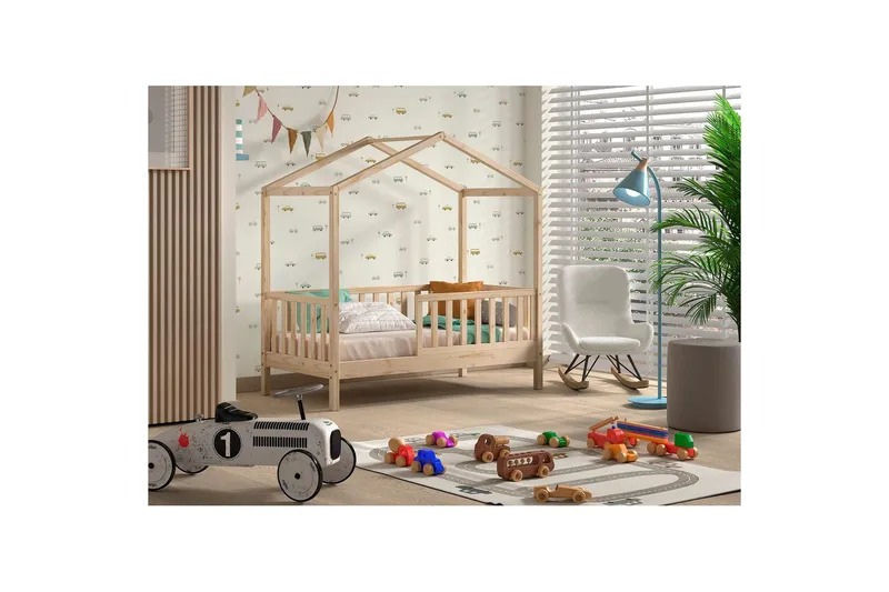 Børnehus Seng Dallas 70x140 cm Naturlig - Naturlig - Møbler - Børnemøbler - Børneseng & juniorseng