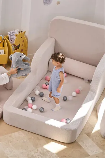 Børneseng Atelier Del Sofa Funbed Enkelt (90 x 90 x 210 cm) Creme - Creme - Møbler - Børnemøbler - Børneseng & juniorseng