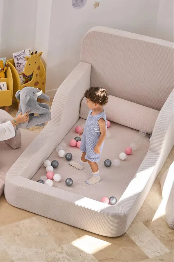 Børneseng Atelier Del Sofa Funbed Enkelt (90 x 90 x 210 cm) Creme - Creme - Møbler - Børnemøbler - Børneseng & juniorseng