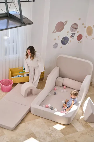 Børneseng Atelier Del Sofa Funbed Enkelt (90 x 90 x 210 cm) Creme - Creme - Møbler - Børnemøbler - Børneseng & juniorseng