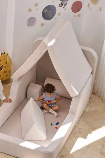 Børneseng Atelier Del Sofa Funbed Enkelt (90 x 90 x 210 cm) Creme - Creme - Møbler - Børnemøbler - Børneseng & juniorseng