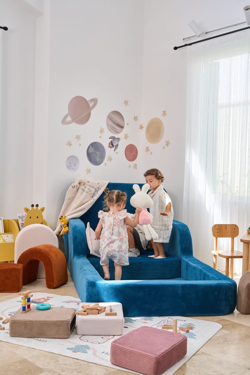 Børneseng Atelier Del Sofa Funbed Enkelt (90 x 90 x 210 cm) Indigo - Indigo - Møbler - Børnemøbler - Børneseng & juniorseng