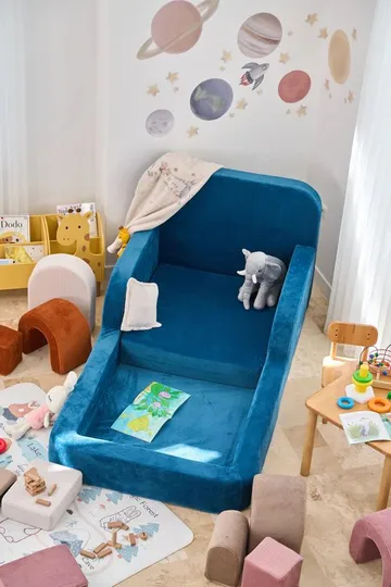 Børneseng Atelier Del Sofa Funbed Enkelt (90 x 90 x 210 cm) Indigo - Indigo - Møbler - Børnemøbler - Børneseng & juniorseng