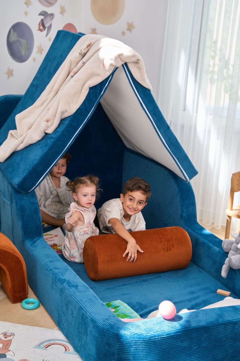 Børneseng Atelier Del Sofa Funbed Enkelt (90 x 90 x 210 cm) Indigo - Indigo - Møbler - Børnemøbler - Børneseng & juniorseng