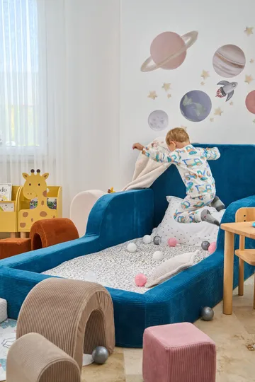 Børneseng Atelier Del Sofa Funbed Enkelt (90 x 90 x 210 cm) Indigo - Indigo - Møbler - Børnemøbler - Børneseng & juniorseng