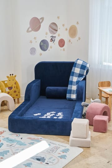 Børneseng Atelier Del Sofa Funbed Enkelt (90 x 90 x 210 cm) Marineblå - Marineblå - Møbler - Børnemøbler - Børneseng & juniorseng
