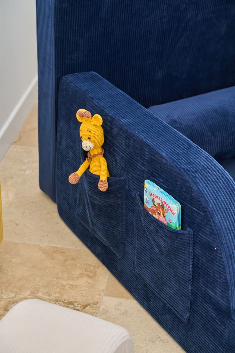 Børneseng Atelier Del Sofa Funbed Enkelt (90 x 90 x 210 cm) Marineblå - Marineblå - Møbler - Børnemøbler - Børneseng & juniorseng