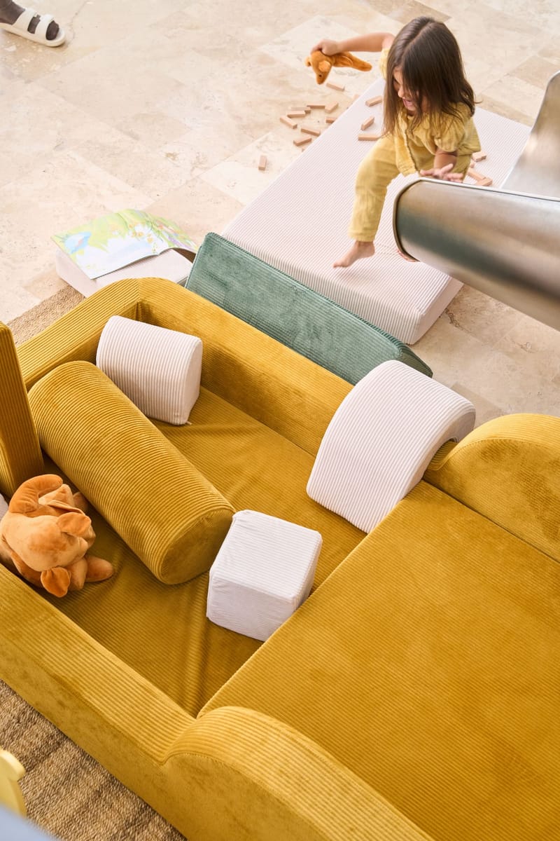 Børneseng Atelier Del Sofa Funbed Enkelt (90 x 90 x 210 cm) Sennep - Sennep - Møbler - Børnemøbler - Børneseng & juniorseng