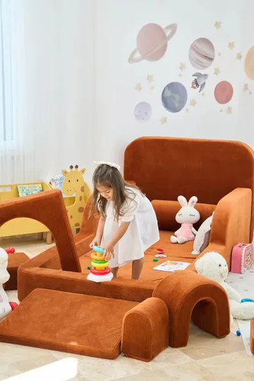 Børneseng Atelier Del Sofa Funbed Enkelt (90 x 90 x 210 cm) Tile Red - Tile Red - Møbler - Børnemøbler - Børneseng & juniorseng