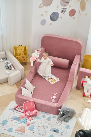 Børneseng Atelier Del Sofa Funbed Enkelt (90 x 90 x 210 cm) Pink - Pink - Møbler - Børnemøbler - Børneseng & juniorseng