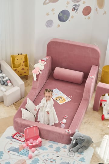Børneseng Atelier Del Sofa Funbed Enkelt (90 x 90 x 210 cm) Pink - Pink - Møbler - Børnemøbler - Børneseng & juniorseng