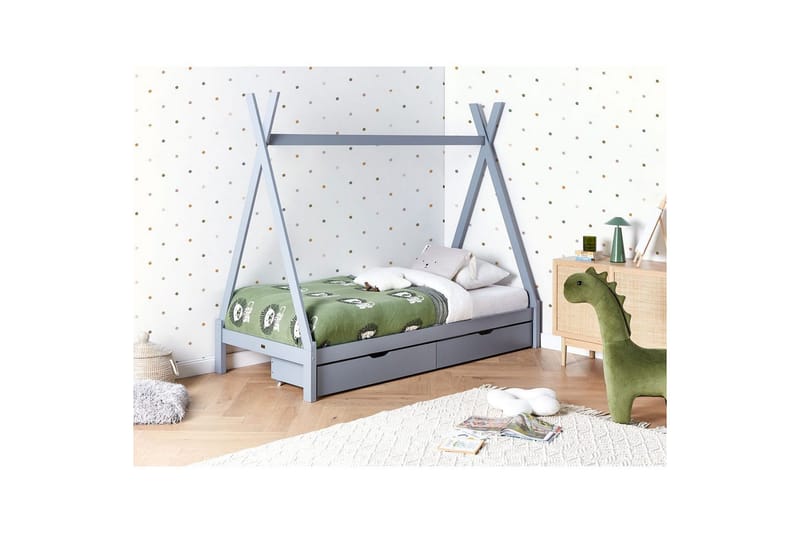 Børneseng med skuffer Devay - Grå - Møbler - Børnemøbler - Børneseng & juniorseng - Husseng