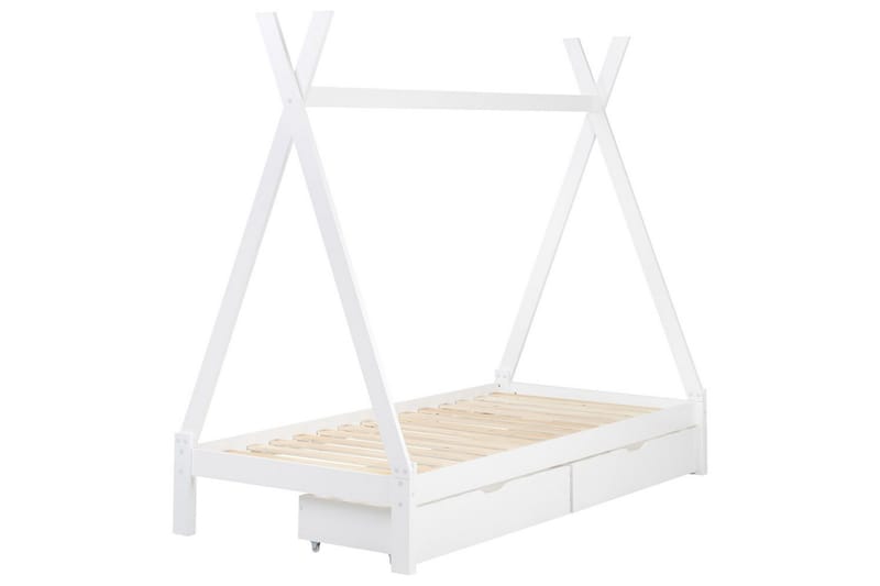 Børneseng med skuffer Devay, Hvid