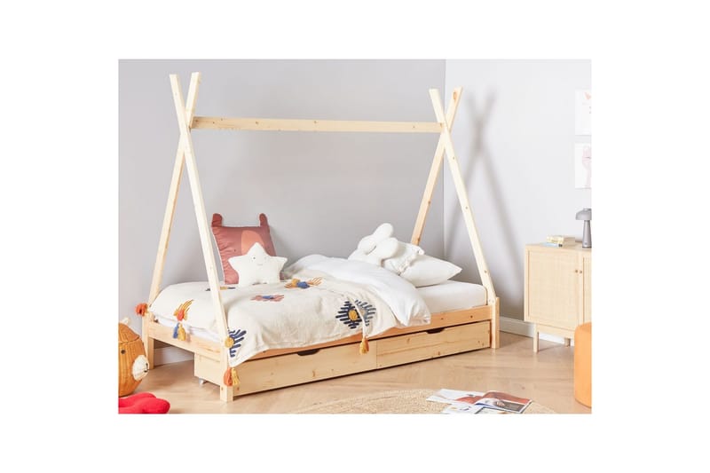 Børneseng med skuffer Devay - Lyst træ - Møbler - Børnemøbler - Børneseng & juniorseng - Husseng