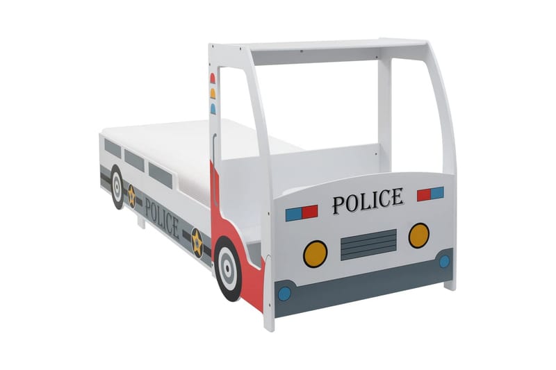 børneseng politibil madras i memoryskum 90 x 200 cm - Enkeltseng barn - Børneseng & juniorseng