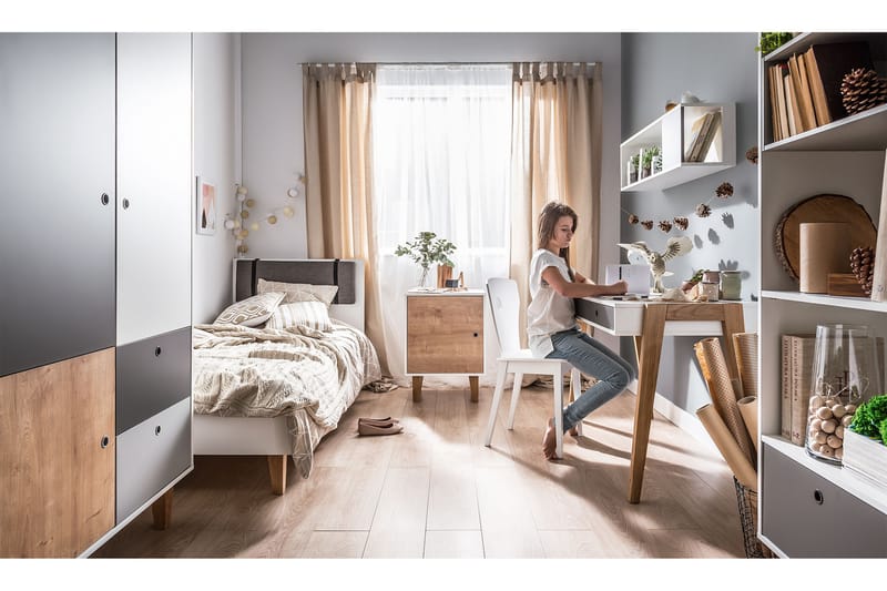 Concept Sengeramme 90x200 cm Hvid/Natur - VOX - Møbler - Børnemøbler - Børneseng & juniorseng