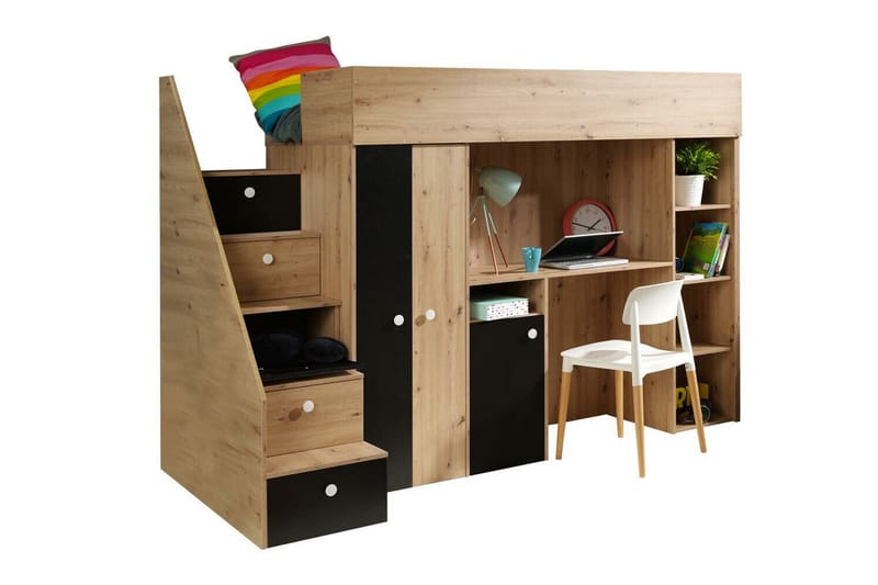 Dunvegan Juniorseng 90x200 cm - Sort - Møbler - Børnemøbler - Børneseng & juniorseng