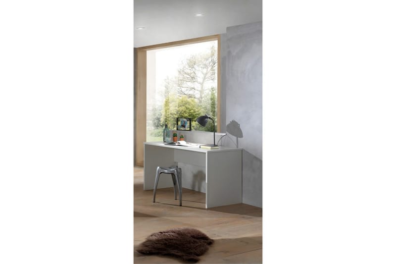 Garderobe med Halvhøj seng Skrivebord London Hvid - Hvid - Møbler - Børnemøbler - Børneseng & juniorseng - Køjeseng børn