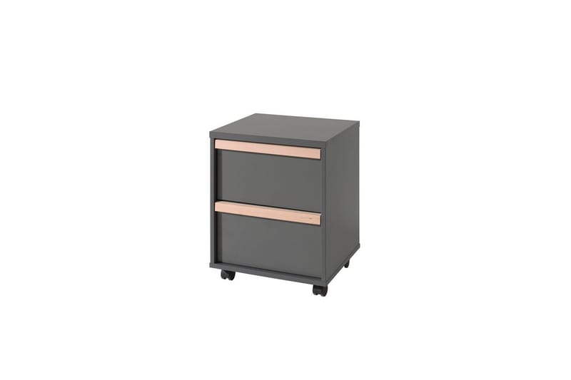 Garderobe med Halvhøj seng Skrivebord Trolley London Antracit - Antracit - Møbler - Børnemøbler - Børneseng & juniorseng - Køjeseng børn