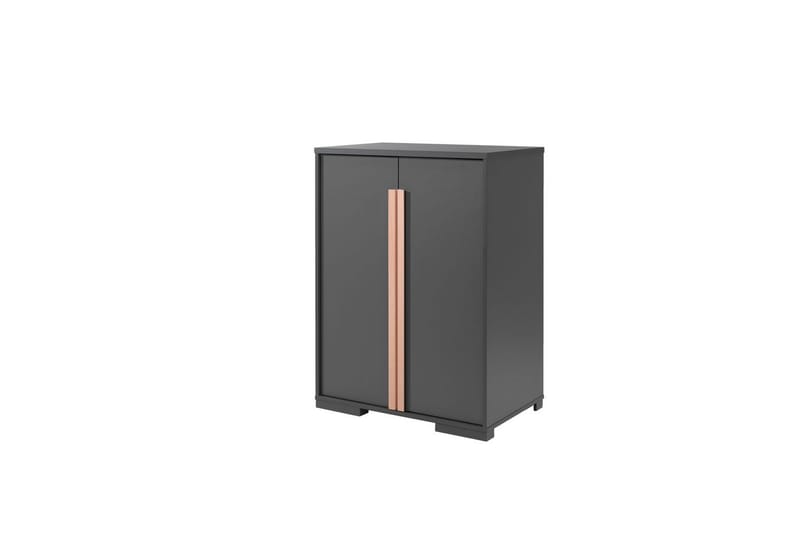 Garderobe med Halvhøj seng Skrivebord Trolley London Antracit - Antracit - Møbler - Børnemøbler - Børneseng & juniorseng - Køjeseng børn