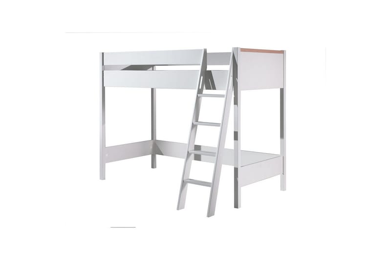 Garderobe med Halvhøj seng Skrivebord Trolley London Hvid - Hvid - Møbler - Børnemøbler - Børneseng & juniorseng - Køjeseng børn