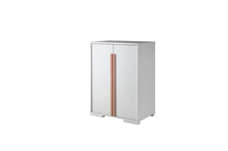 Garderobe med Halvhøj seng Skrivebord Trolley London Hvid - Hvid - Møbler - Børnemøbler - Børneseng & juniorseng - Køjeseng børn