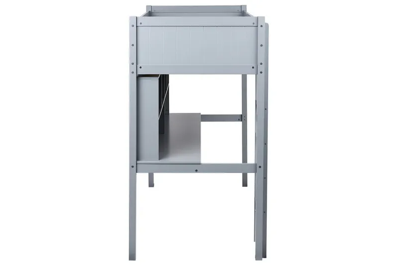 Højseng med skrivebord Foucamont - Grå - Møbler - Børnemøbler - Børneseng & juniorseng - Højseng børn