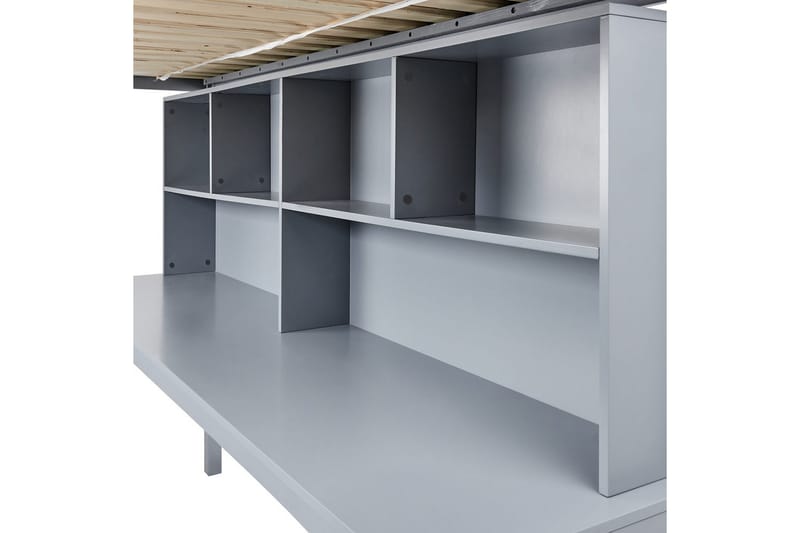 Højseng med skrivebord Foucamont - Grå - Møbler - Børnemøbler - Børneseng & juniorseng - Højseng børn