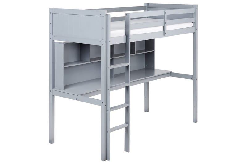 Højseng med skrivebord Foucamont, Grå