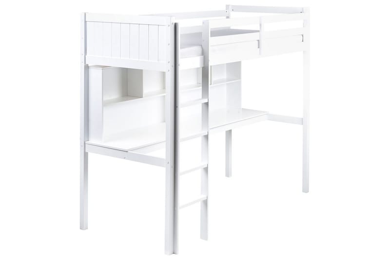 Højseng med skrivebord Foucamont - Hvid - Møbler - Børnemøbler - Børneseng & juniorseng - Højseng børn