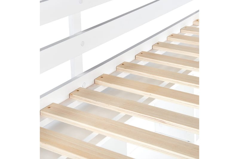 Højseng med skrivebord Foucamont - Hvid - Møbler - Børnemøbler - Børneseng & juniorseng - Højseng børn